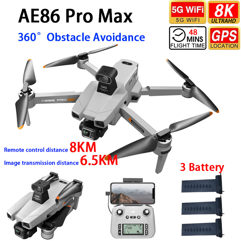 Drone Gimbal 3 Axis - AERC AE86ProMax Professionelle Drohne GPS 5G